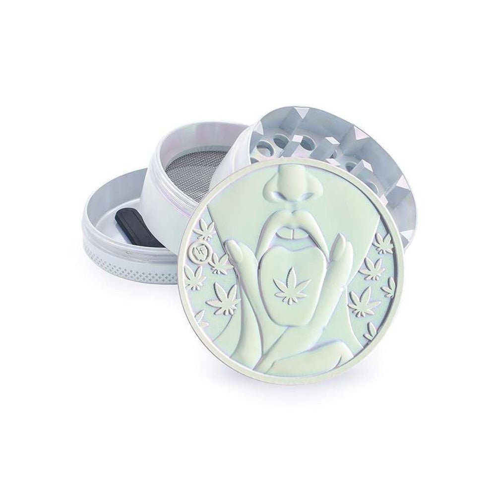 FIRE - FLOW™ Grinder – Icy Pearl 420 Girl (50mm) - 7SMART