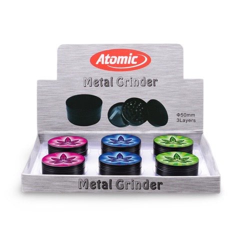 Atomic Stalen Grinder 3D Wietblad 50mm - 7SMART