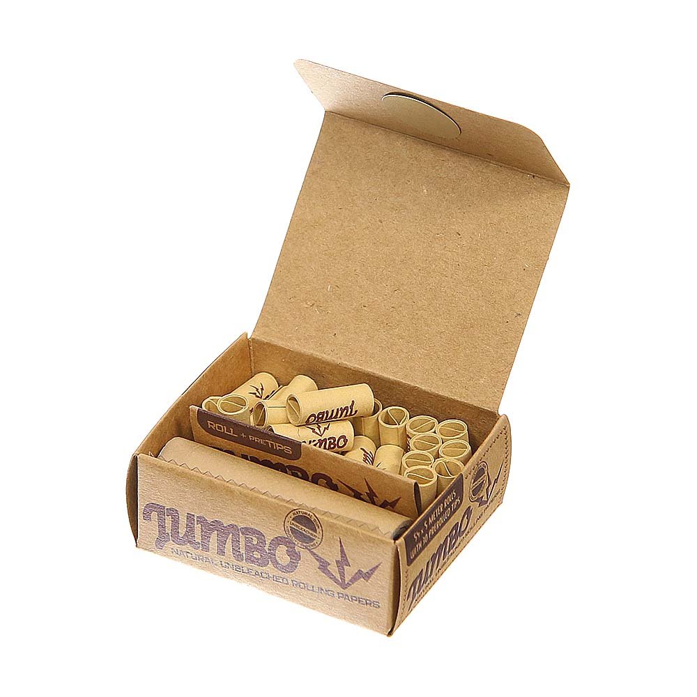 Jumbo Natural Rol met Voorgerolde Tips – Ongebleekt Vloei (5m + 30 Tips) - 7SMART